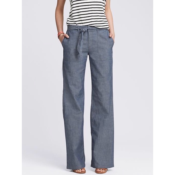 Banana Republic Pants - NWT Banana Repulic Chambray Wide Leg Pants